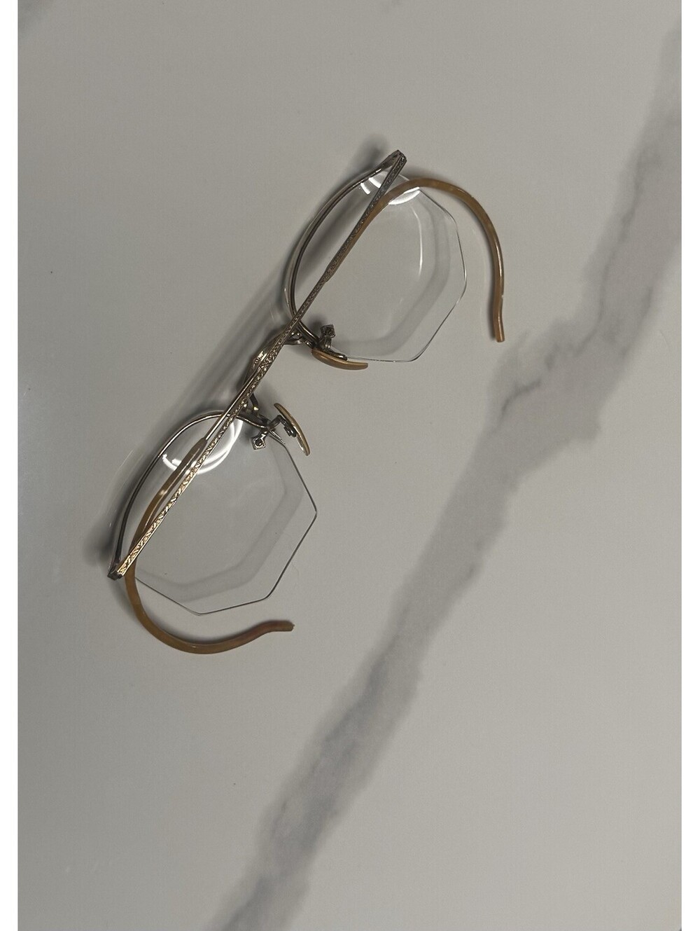 Extremely Rare Vintage Gold 1/10 12KGF Octagonal Eyeglass Frames